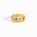 1-7 Name & Birthstone Multi-Row Ring