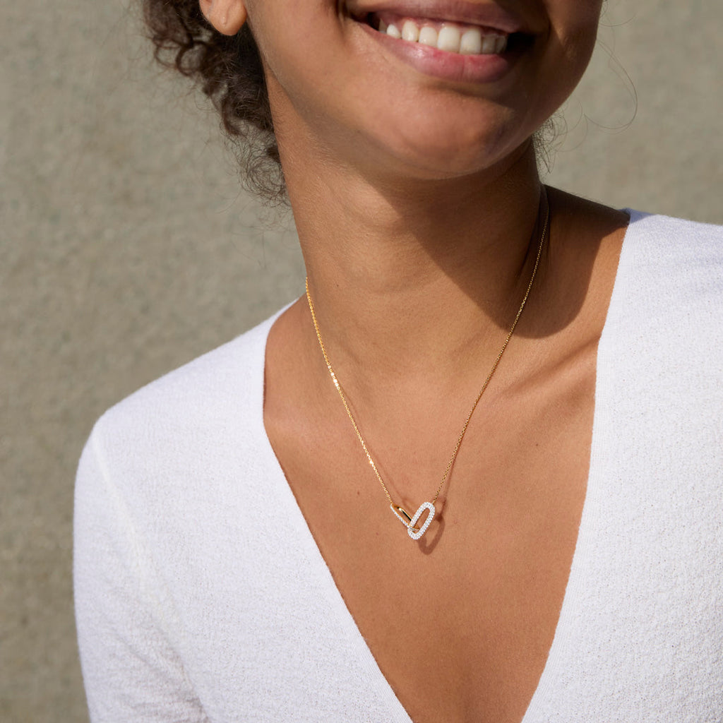 Mother & Daughter Interlocking Oval Necklace