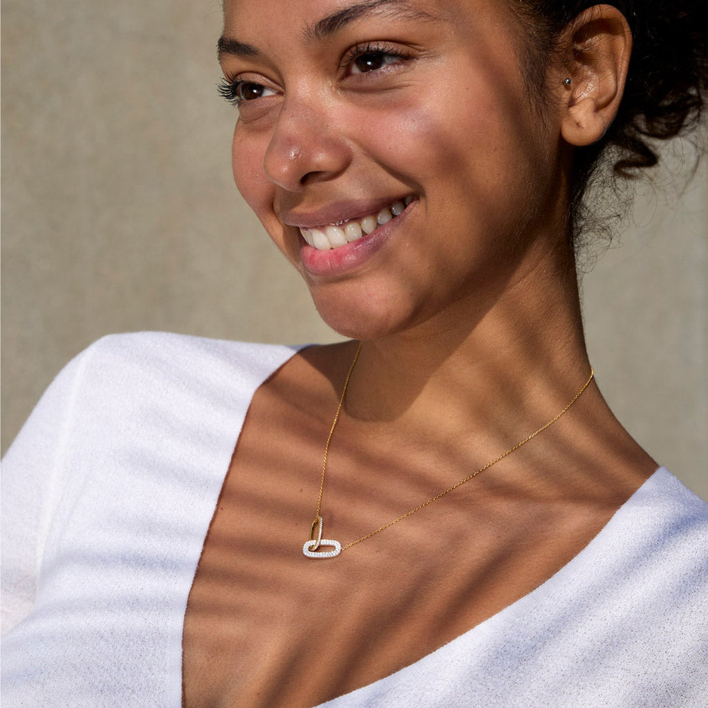 Mother & Daughter Interlocking Oval Necklace
