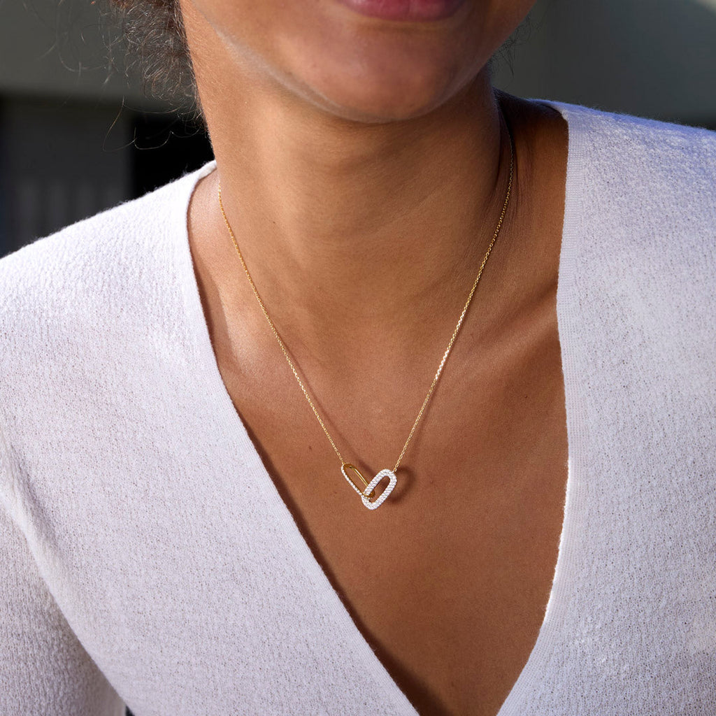 Mother & Daughter Interlocking Oval Necklace