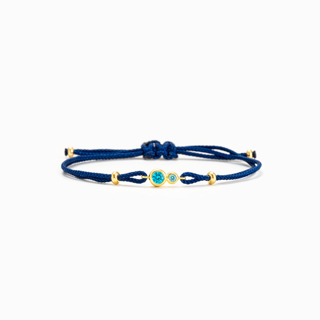 Grandma&Granddaughter Special Link Two Birthstones Bezel Set Bracelet