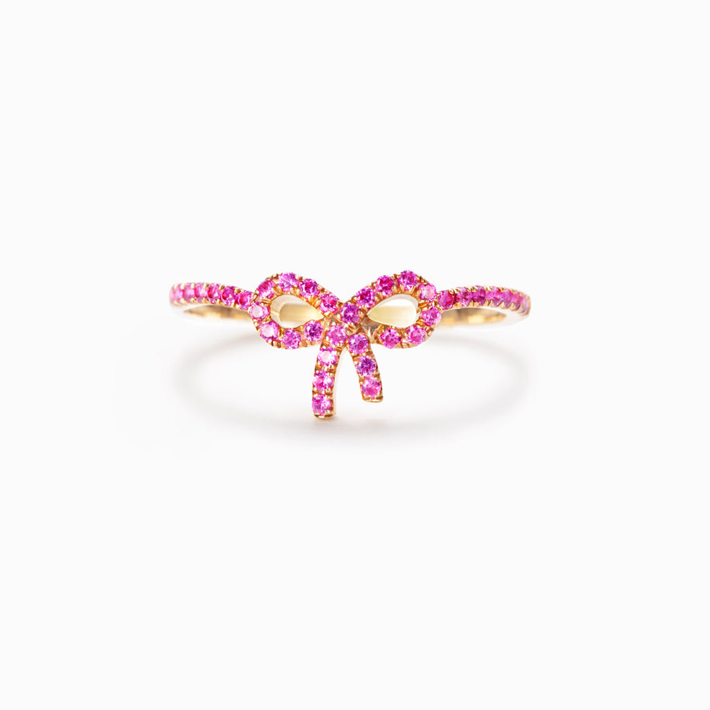 Wrap Yourself In Love Pink Pavé Bow Ring