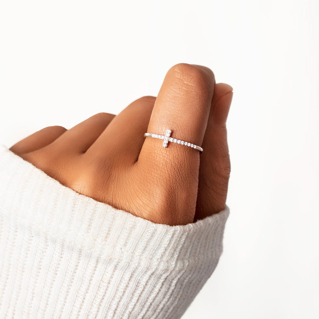 Pray Through It Christianity Cross Ring