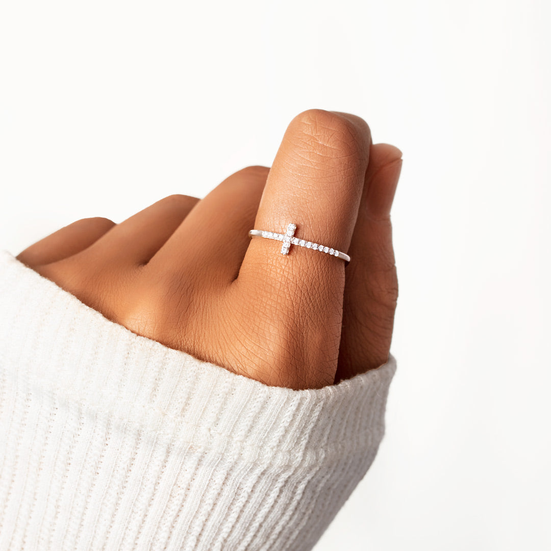 Pray Through It Christianity Cross Ring