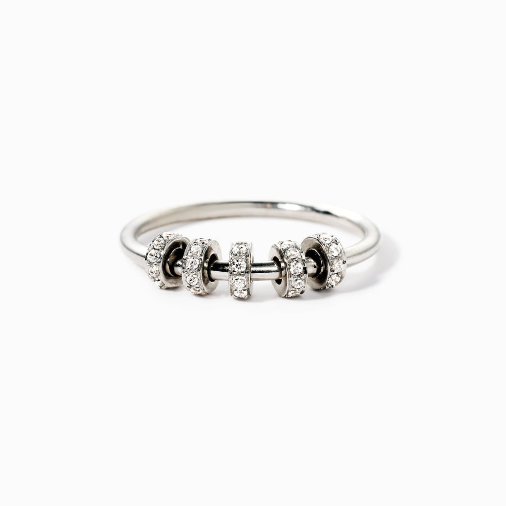 Sterling Silver Spinner Fidget Ring, Anxiety Ring For Women