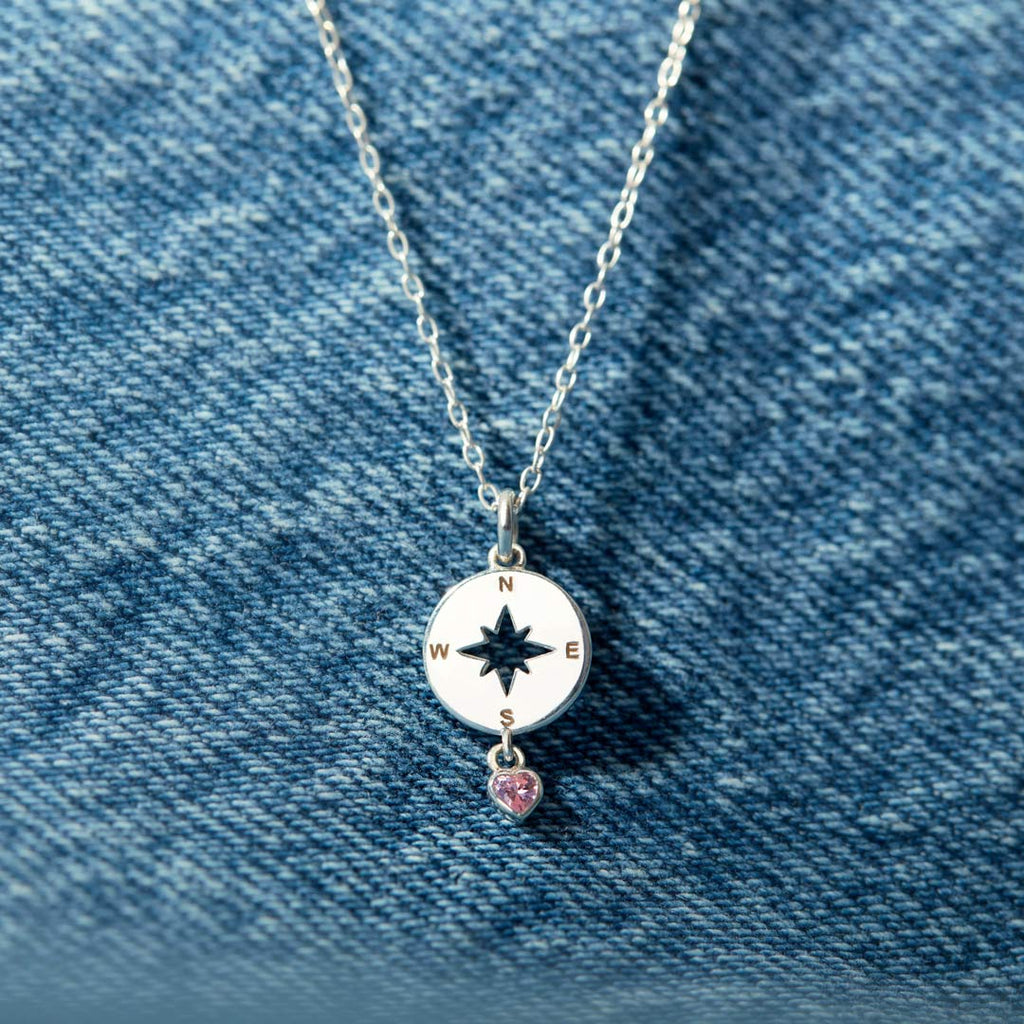 Move Confidently Compass Heart Necklace
