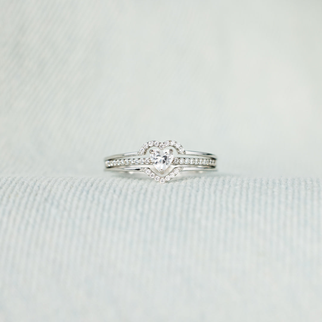 Mama & Daughter Layered Heart Ring