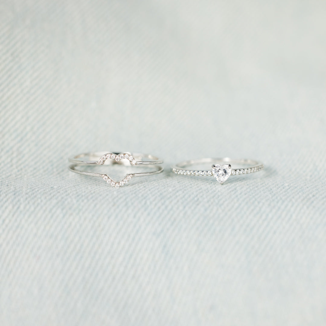 Mama & Daughter Layered Heart Ring