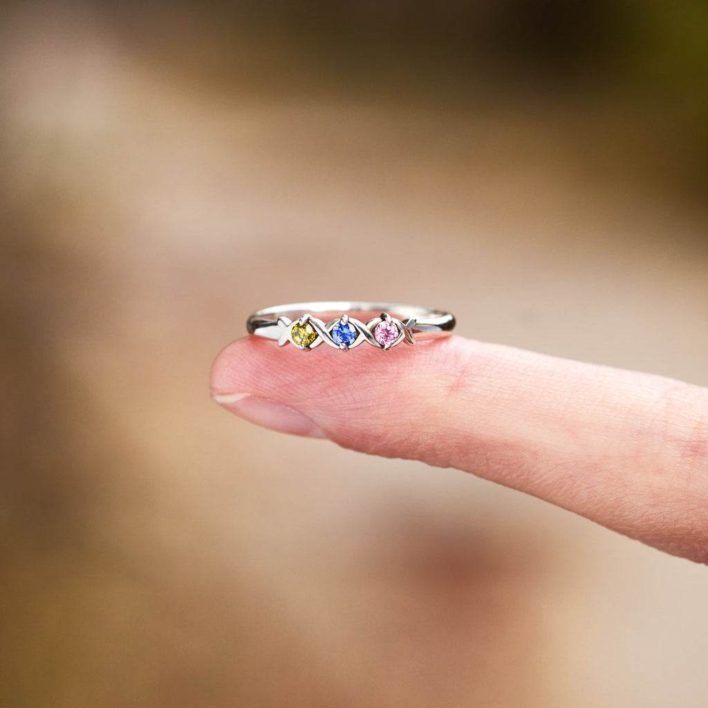 1-6 Birthstones XoXo Ring