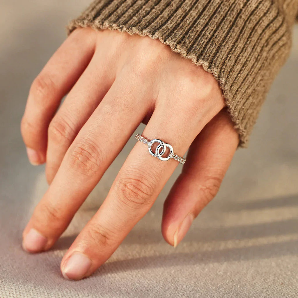 Part Of Each Other Matching Pavé Interlocking Ring