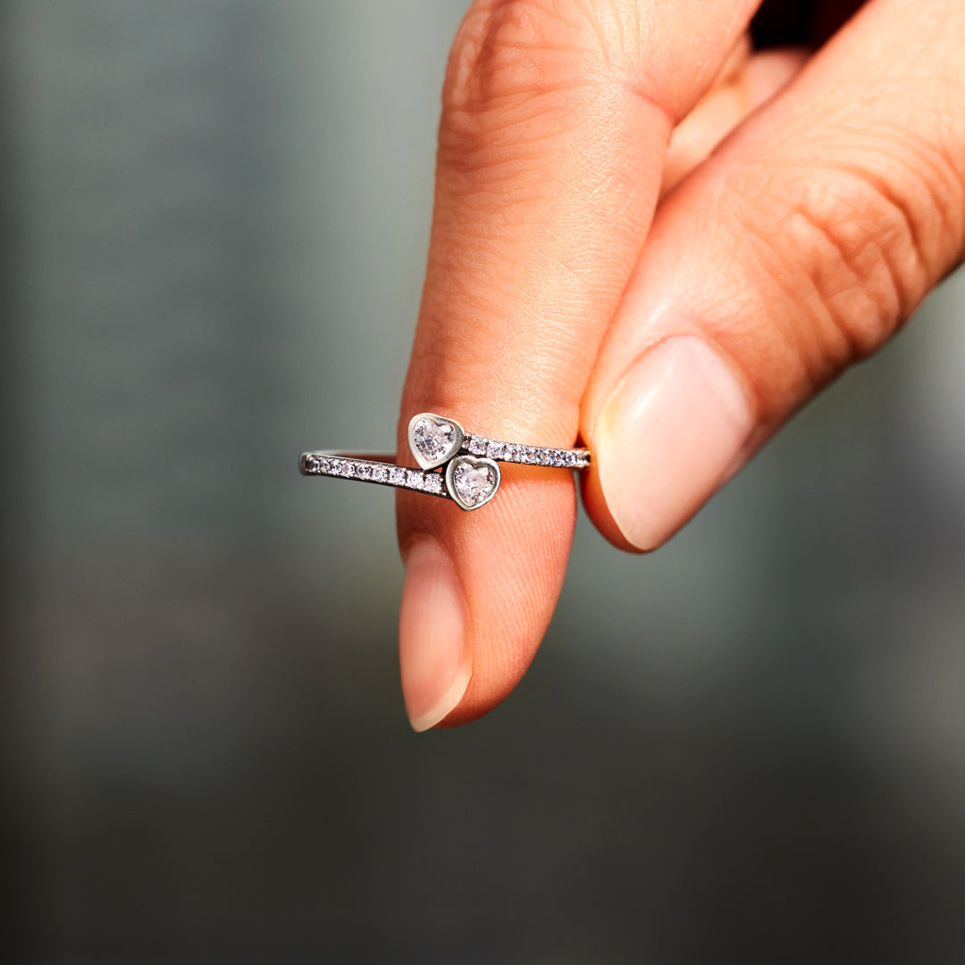 Promise Ring For Daughter Two Heart Ring
