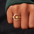 Granddaughters of Witches Crescent Moon & Star Ring