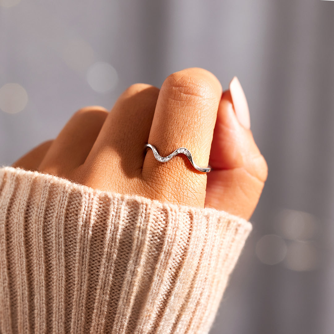 For Friend Ebbs And Flows Minimalist Wave Ring