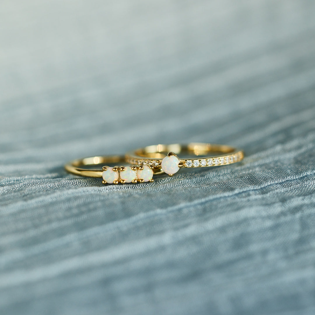 Love Yourself Multiple Opal Stones Ring Set