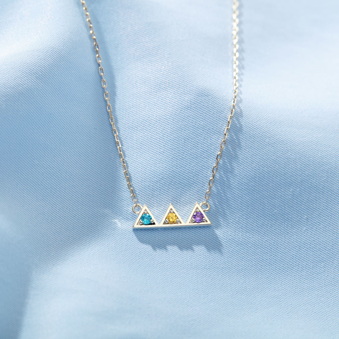 1-5 Birthstones Triangle Necklace
