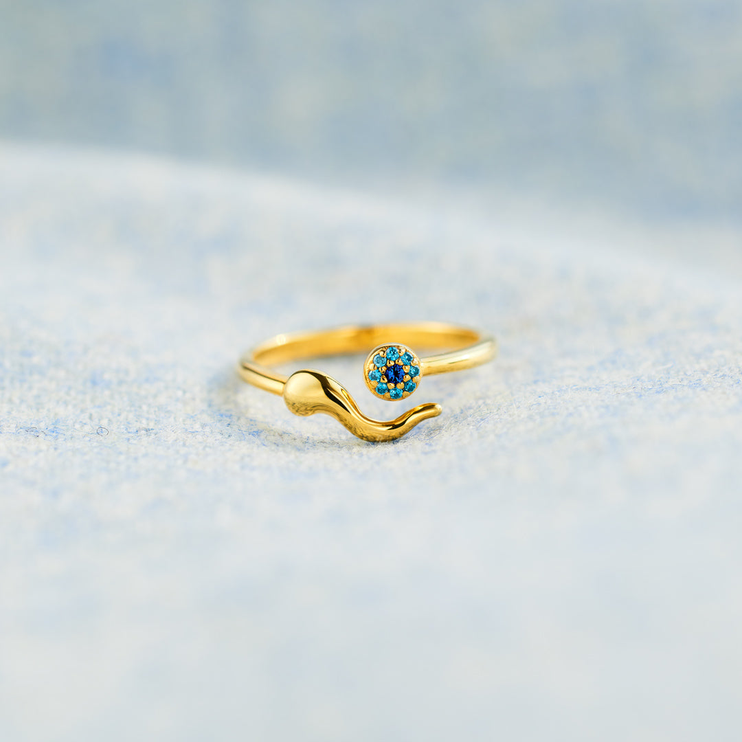Storyjewellery Evil Eye Ring, Italian Horn Ring