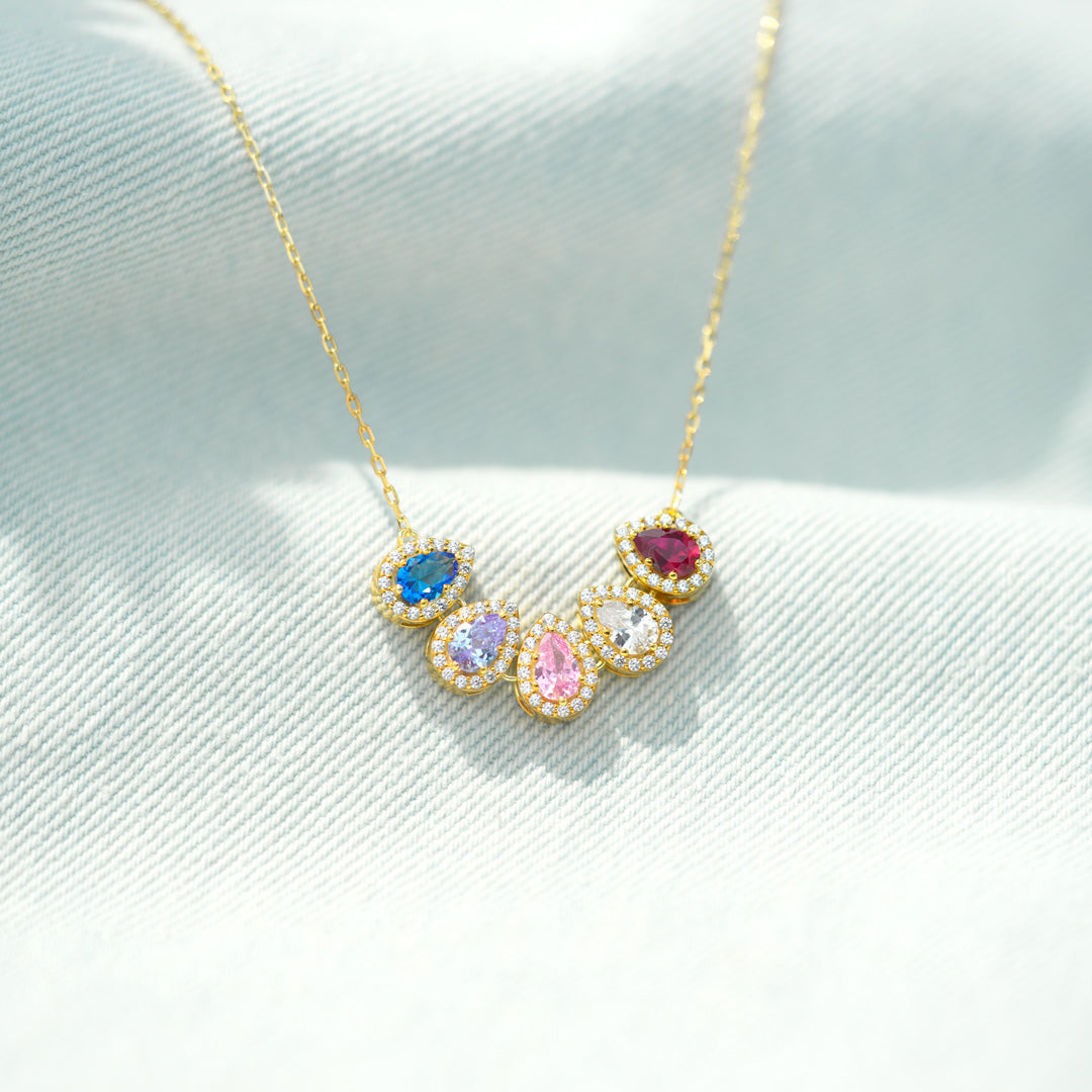 Customized 1-14 Purest Love Birthstone Necklace, Gift for Grandmother