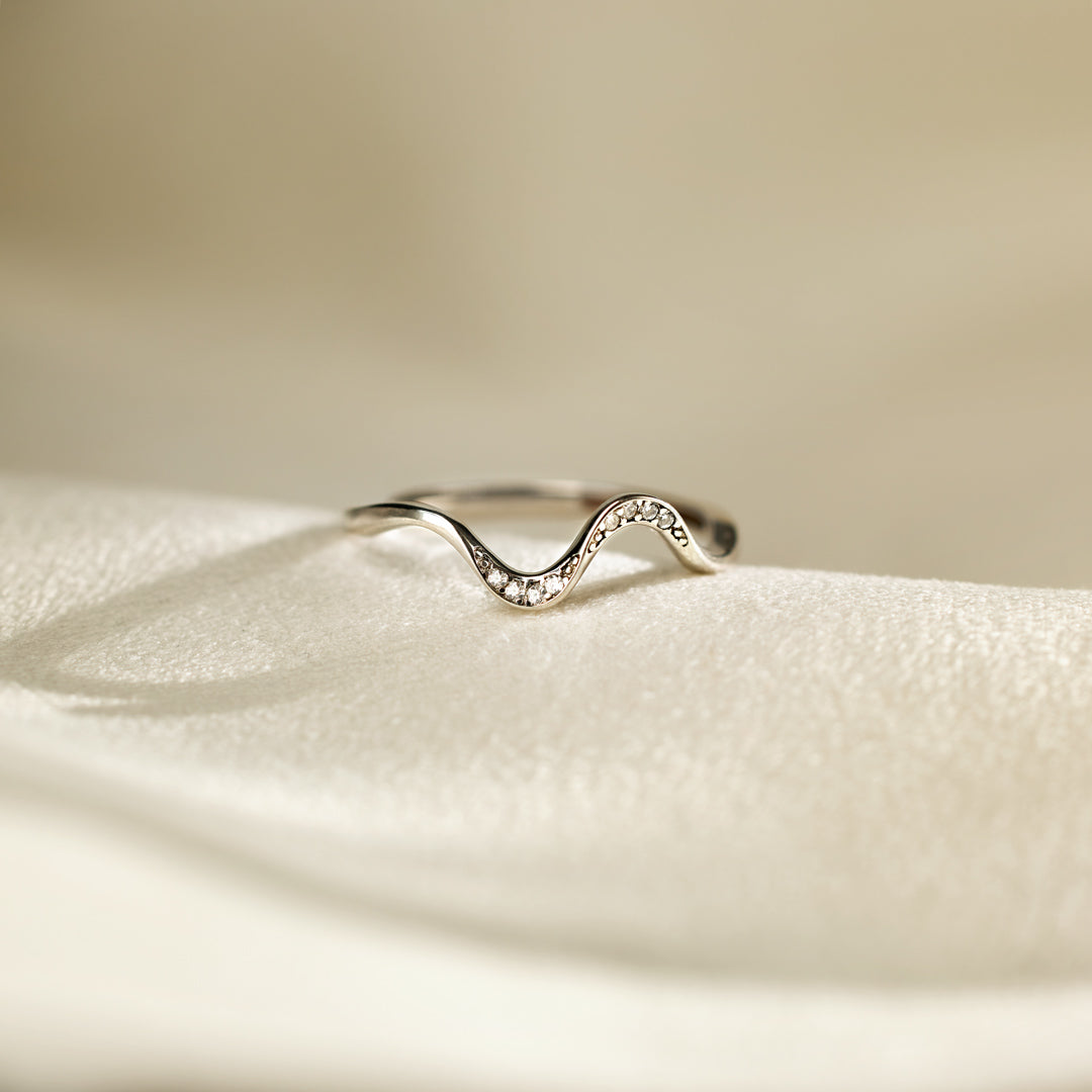 For Friend Ebbs And Flows Minimalist Wave Ring
