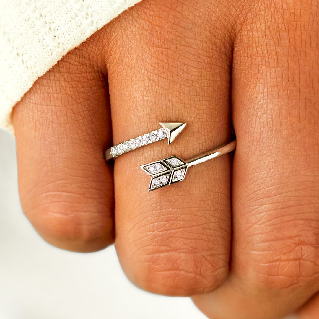 Direction Over Speed Arrow Sterling Silver Ring