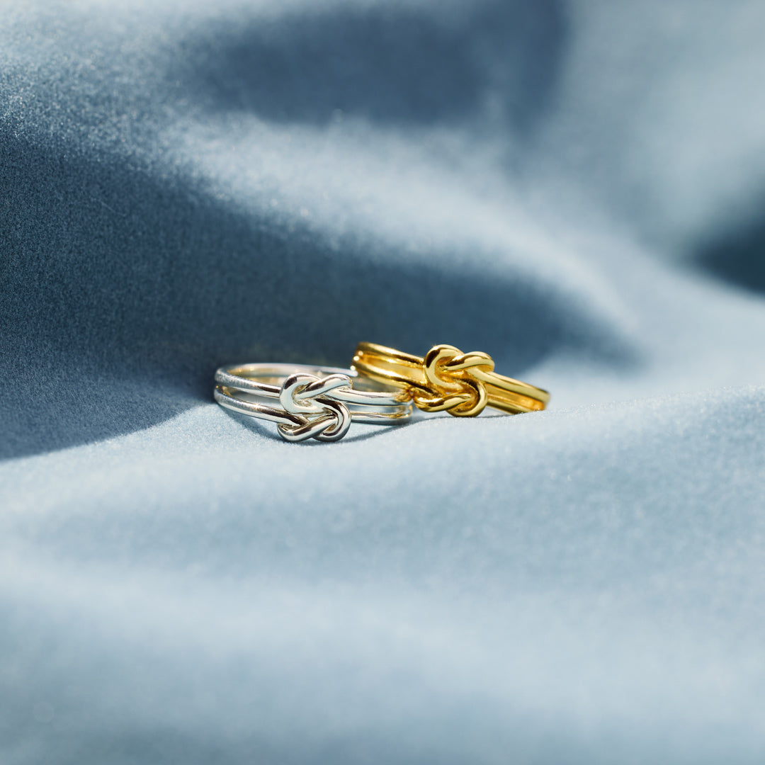 Mother & Daughter Double Square Knot Ring