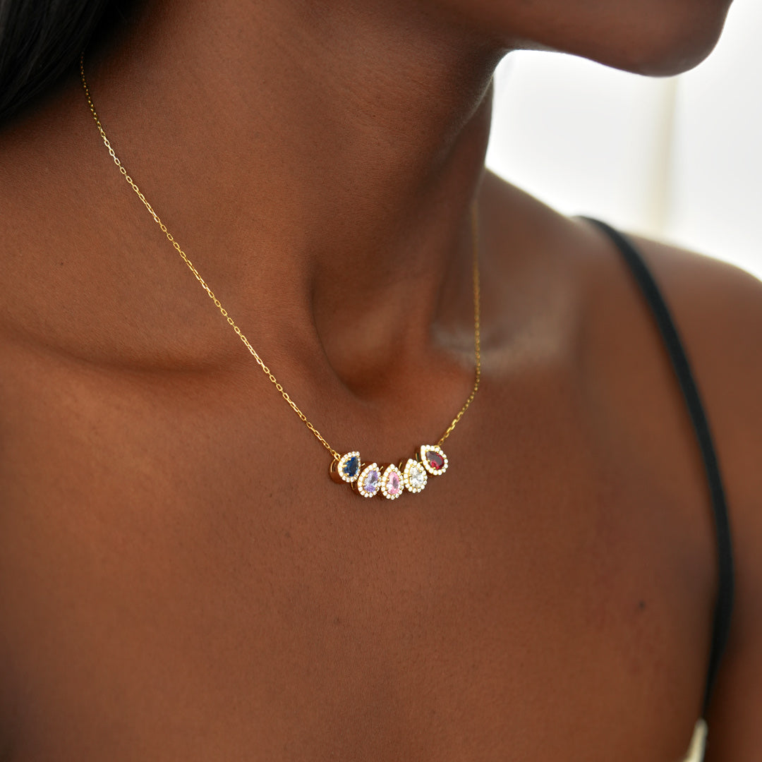Customized 1-14 Purest Love Birthstone Necklace, Gift for Grandmother