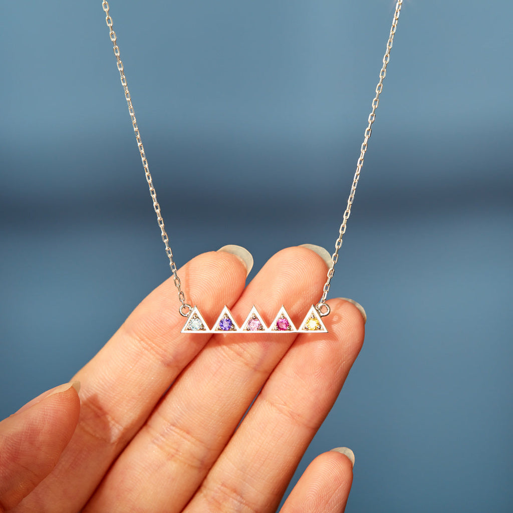 1-5 Birthstones Triangle Necklace