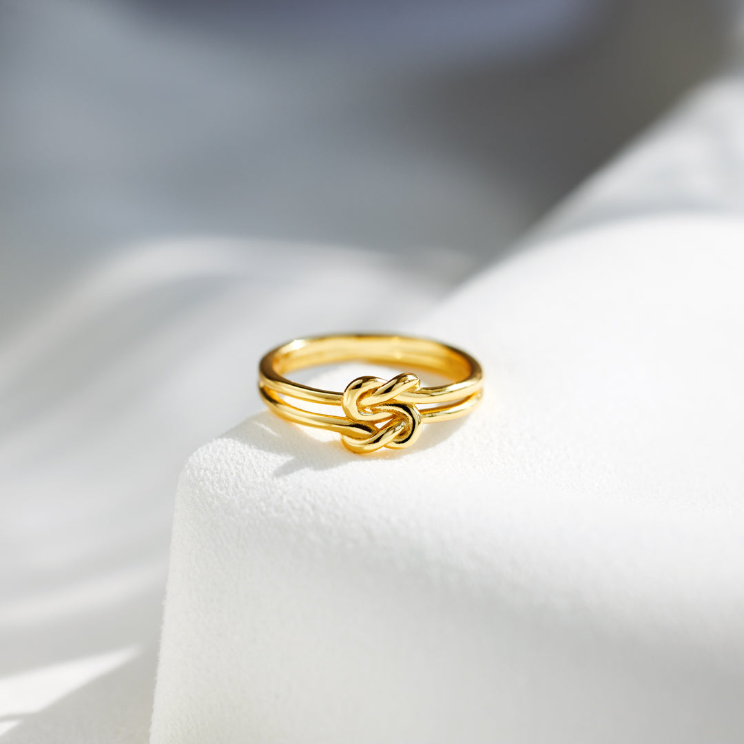 Mother & Daughter Double Square Knot Ring