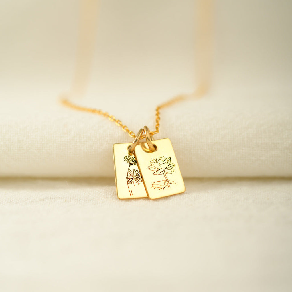 Birth Flower Necklace-Perfect Mother's Day Gift For Wife/Mom
