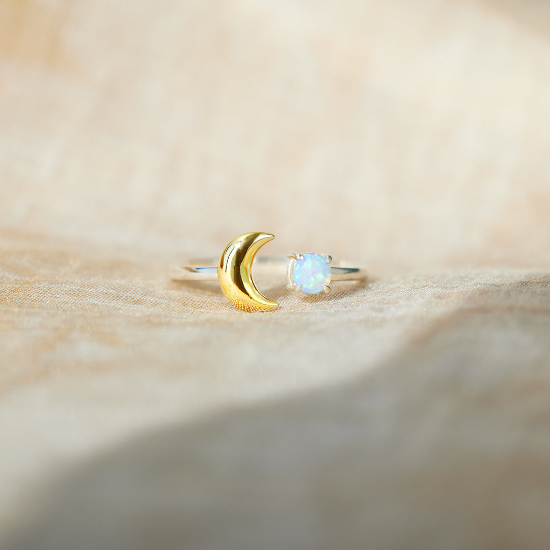 Love You To The Fullest Moon Opal Ring