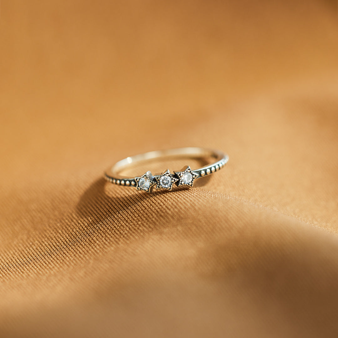You Were Born To Shine Triple Star Ring