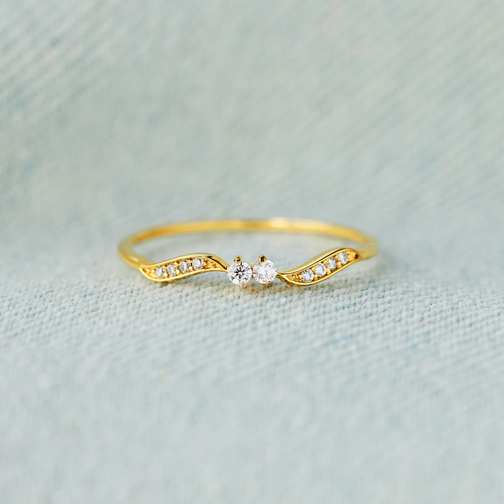 Sticking With You Double Stone Wavy Ring