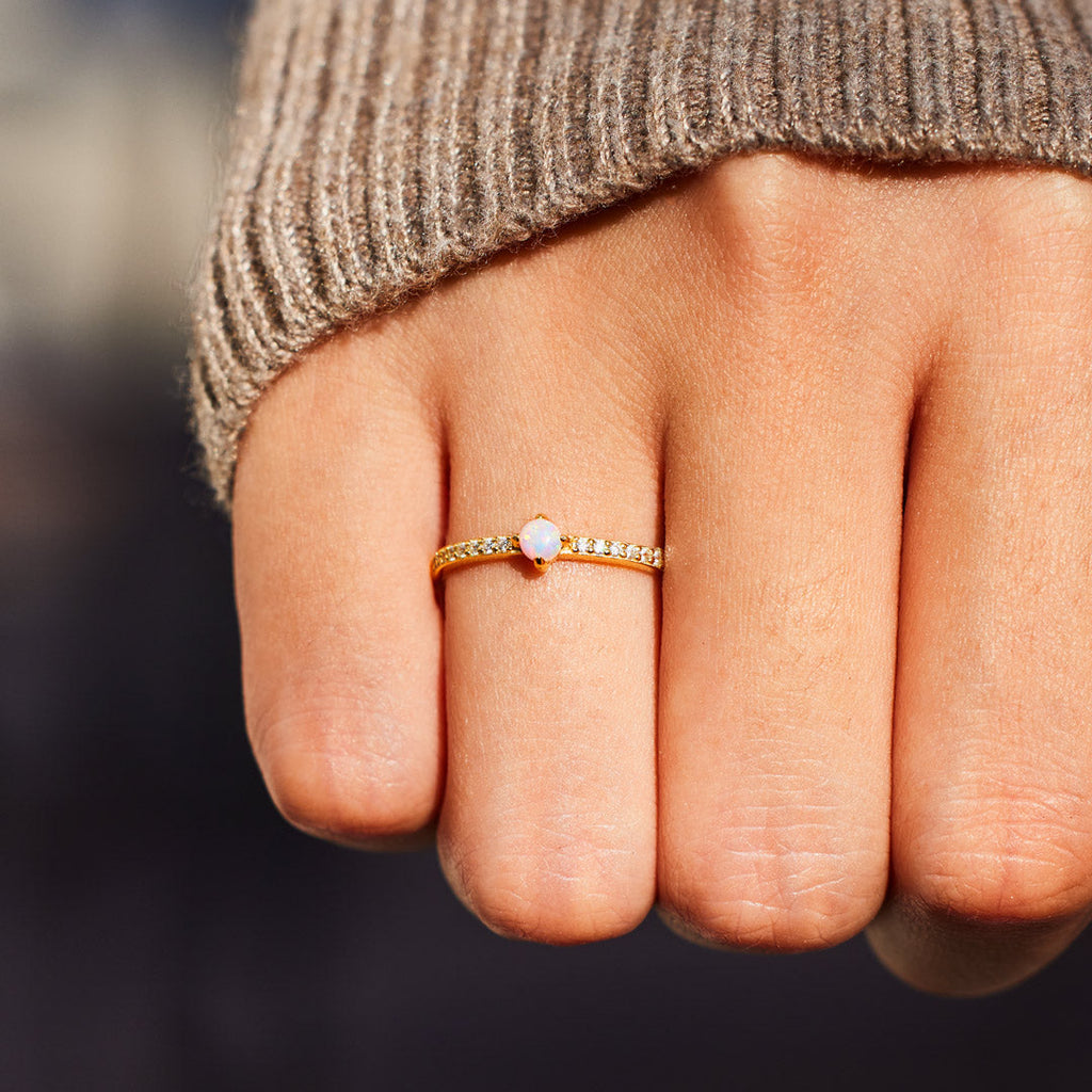 Love Yourself Multiple Opal Stones Ring Set