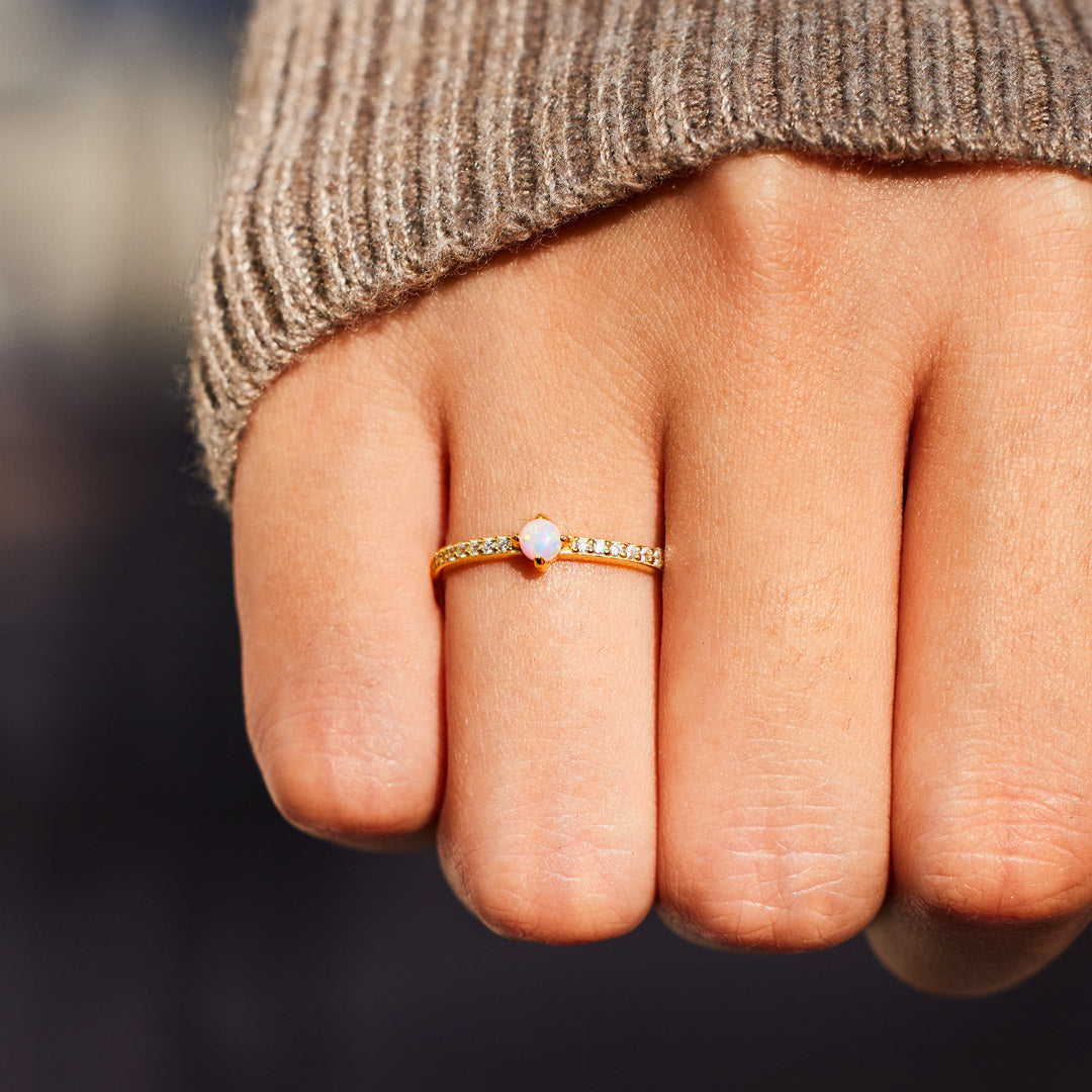 Love Yourself Multiple Opal Stones Ring Set