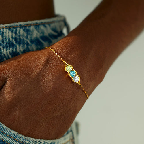 2-6 Birthstone Pea Pod Bracelet