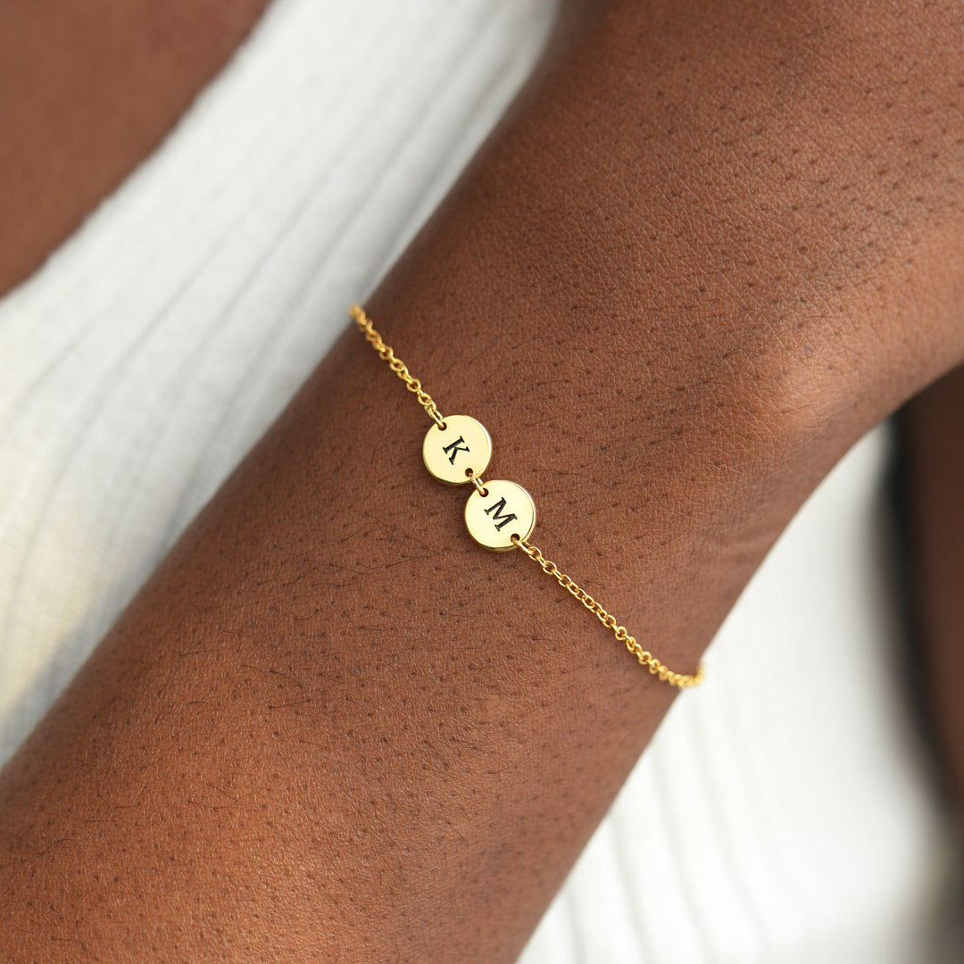 1-5 Initials Disc Bracelet