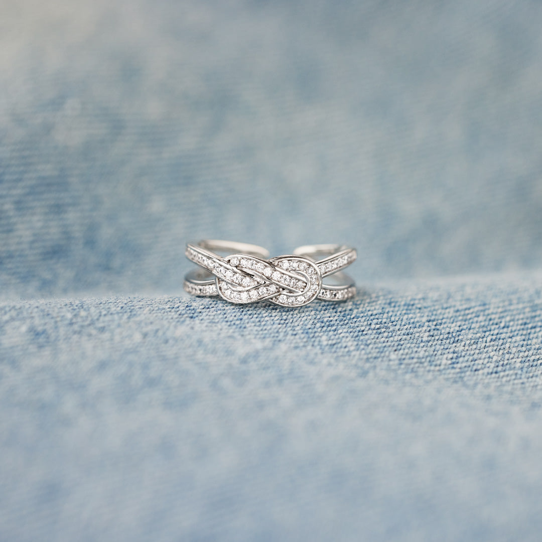 Forever Linked Forever Loved Pavé Infinity Knot Ring