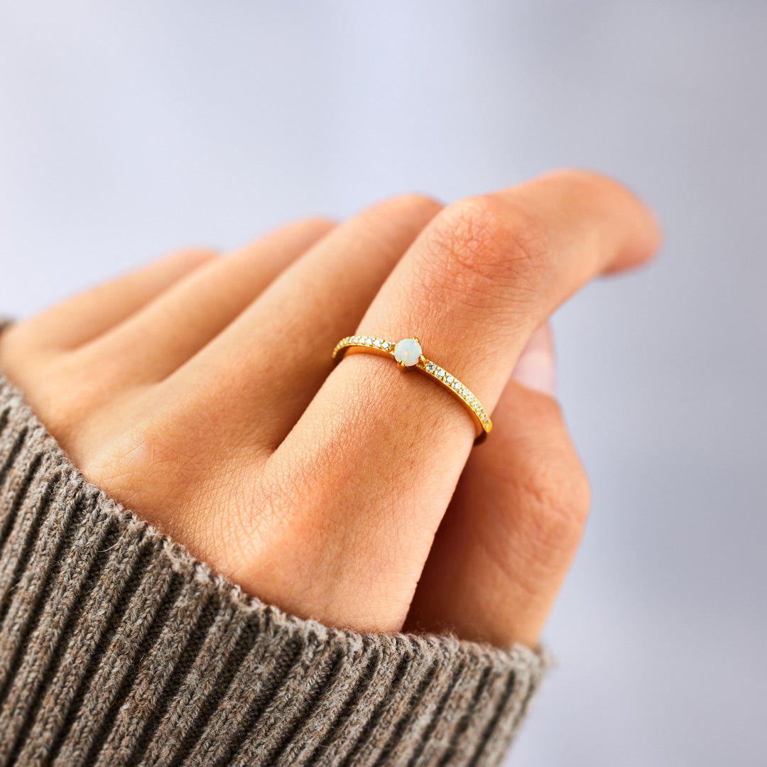Love Yourself Multiple Opal Stones Ring Set