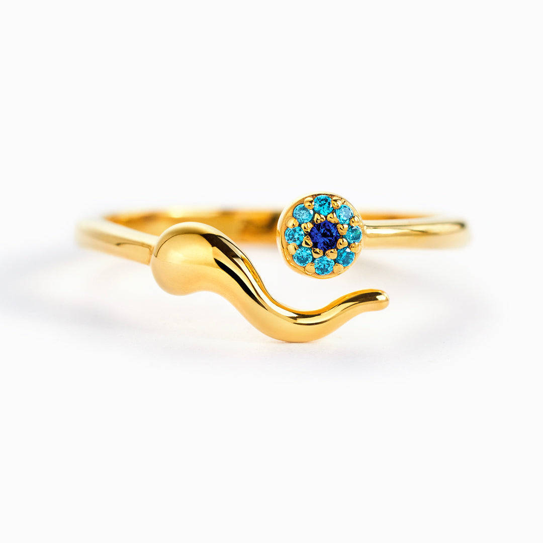 Storyjewellery Evil Eye Ring, Italian Horn Ring