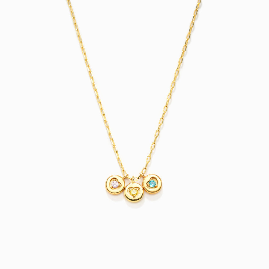 1-6 Birthstones Heart Charm Necklace