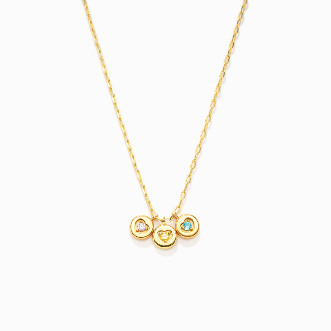 1-6 Birthstones Heart Charm Necklace