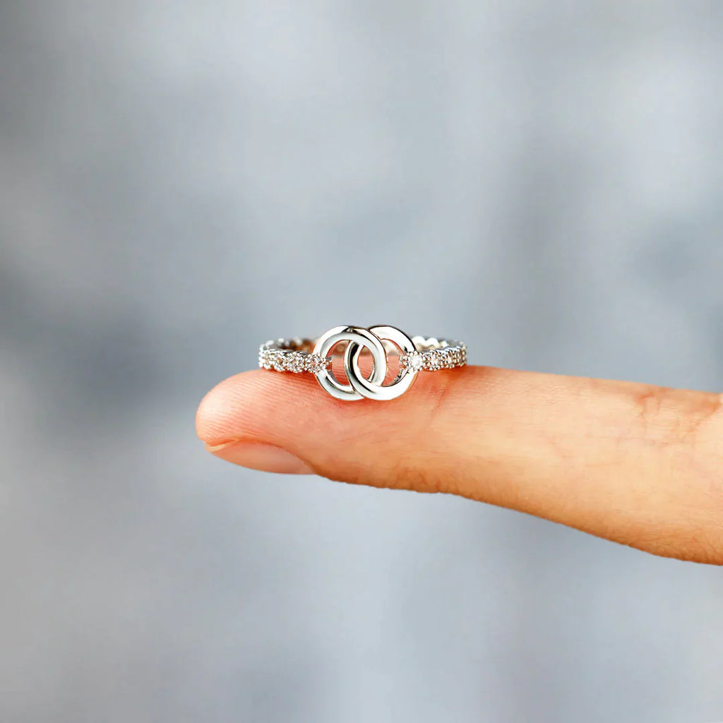 Part Of Each Other Matching Pavé Interlocking Ring