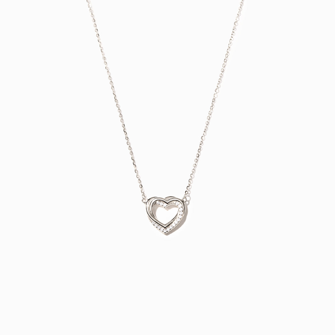 Mother Daughter Pavé Linked Hearts Necklace