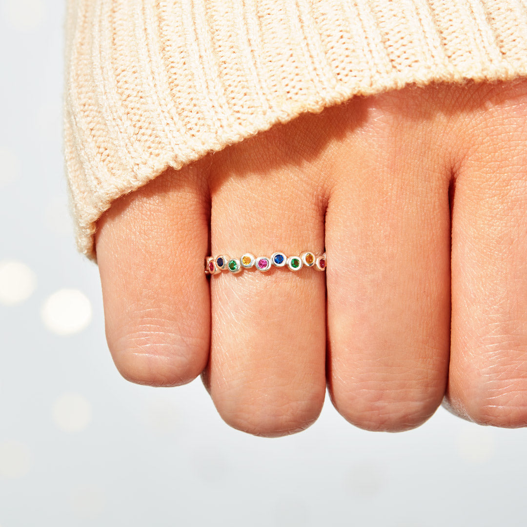 You Are Perfect Rainbow Stones Ring Band