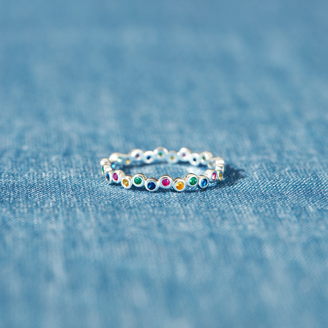 You Are Perfect Rainbow Stones Ring Band