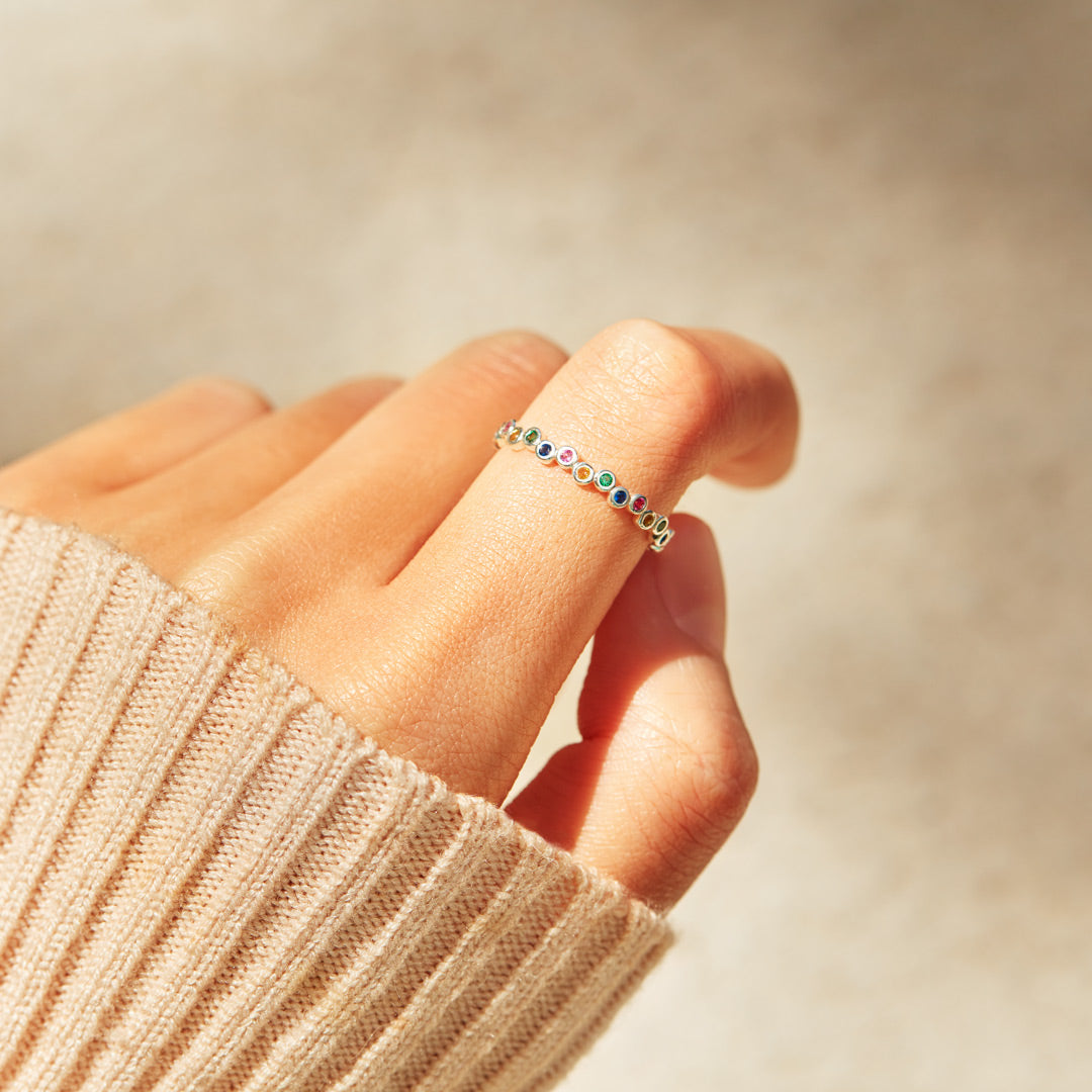 You Are Perfect Rainbow Stones Ring Band