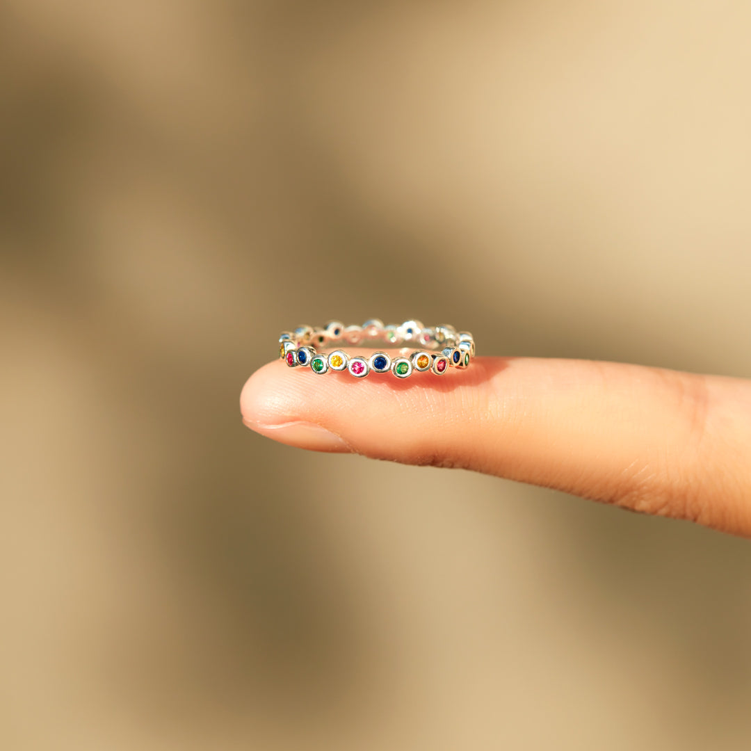 You Are Perfect Rainbow Stones Ring Band