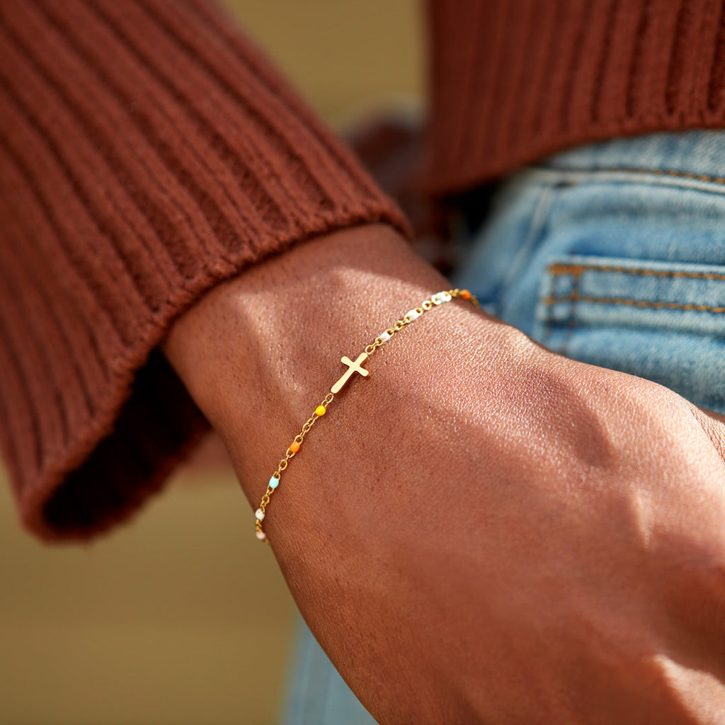 Friends Are God's Way Of Taking Care Of Us Cross Bracelet