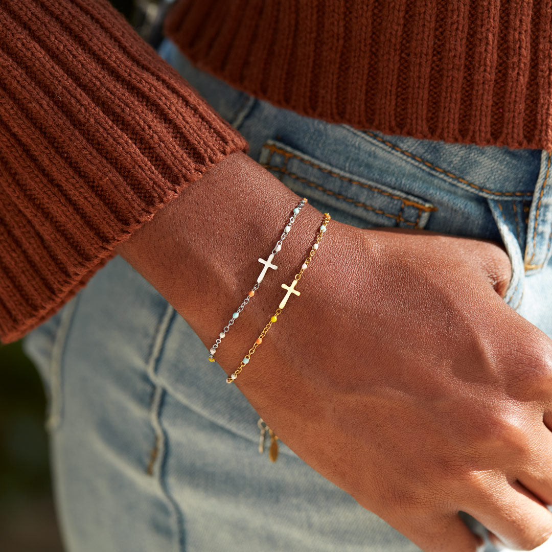 Friends Are God's Way Of Taking Care Of Us Cross Bracelet