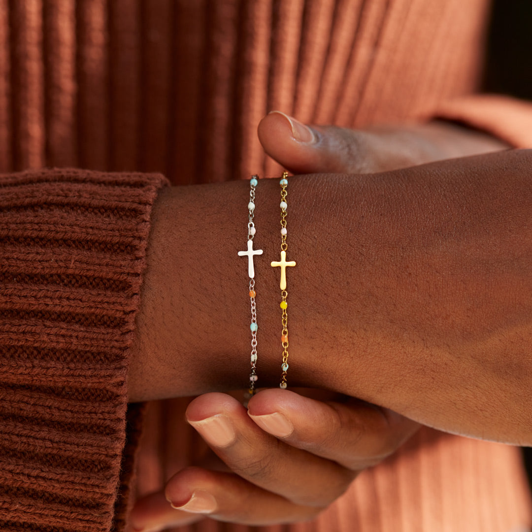 Christian Gifts For Women-Cross Bracelet, Baptism Gifts For Girls