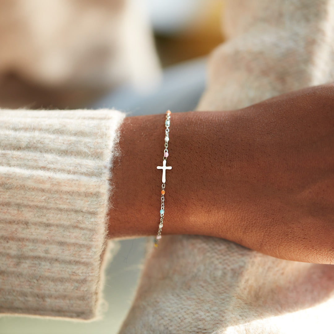 Sisters In Christ Cross Bracelet